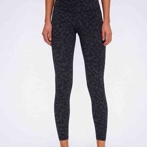 Lululemon Athletica Dark Gray Patterned Leggings
